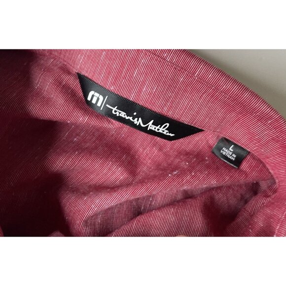 Travis Mathew Men’s Studebaker Regular Fit Short Sleeve Shirt Rio Red L - Picture 4 of 8